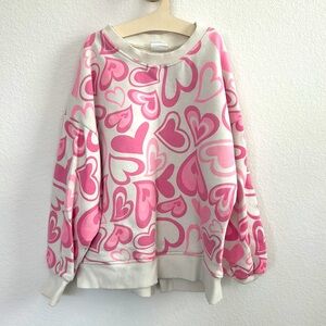 Zara Kids Pink Heart Pattern Sweater